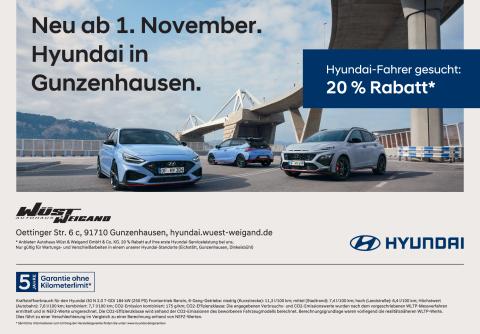 Plakatmotiv von HYUNDAI, das für eine Neueröffnung wirbt