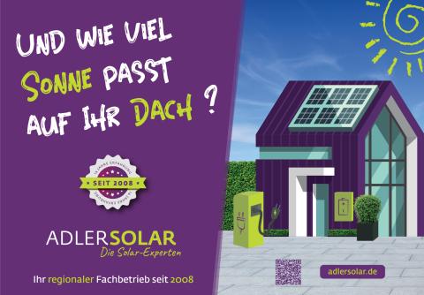 Plakatmotiv von ADLERSOLAR mit Thema Solaranlagen